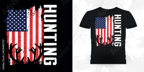 Funny Hunters Lover Retro Vintage Deer Hunting T-shirt Design 