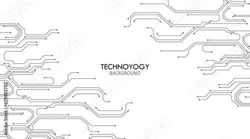 Fotografia Technology circuit diagram on white background
