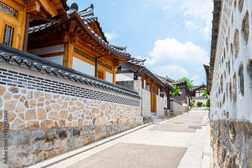 traditional hanok village ob bukchon in seoul, south korea