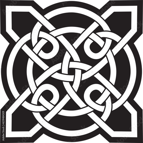 Vector black monochrome Celtic knot. Ornament of ancient European peoples. The sign and symbol of the Irish, Scots, Britons, Franks..
