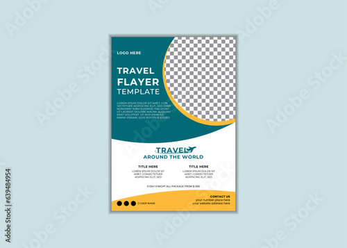Travel poster or flyer pamphlet brochure design template for travel agency