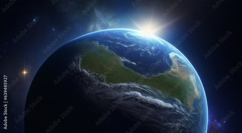 earth in space, close-up of earth in the space, earth in the dark