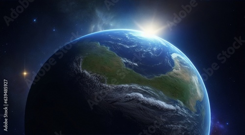 earth in space, close-up of earth in the space, earth in the dark