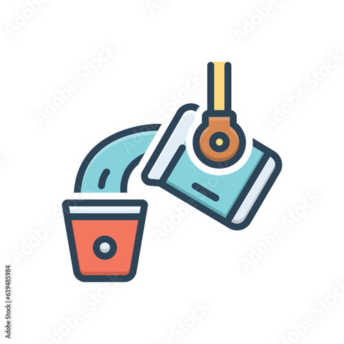 Color illustration icon for casting