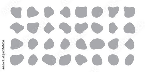 かわいい抽象的なゆるゆるフレーム　グレー　Set of cute abstract shapes.Vector loose frame.