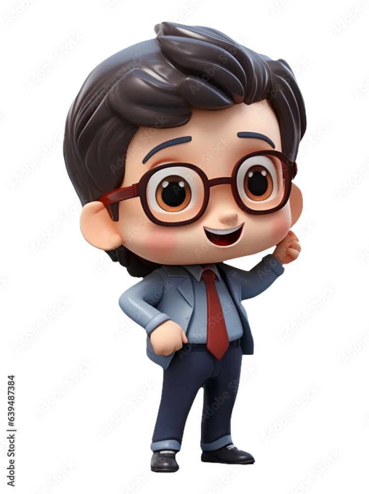 A Cute Teacher man character in uniform. Isolate on white background A Cute Teacher man character in uniform. Isolate on white background