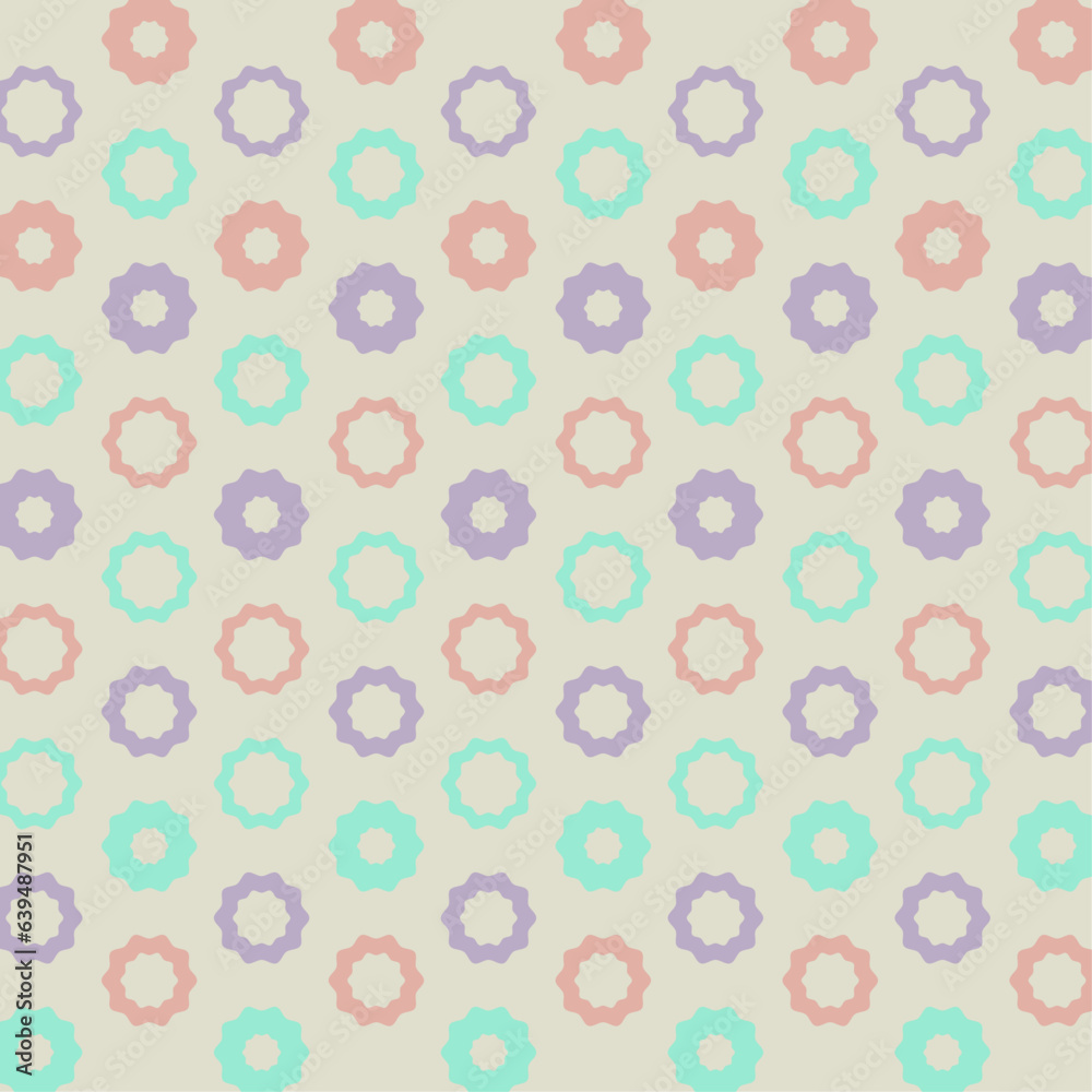 Seamless circles flower pastels colors decoration pattern geometric vector