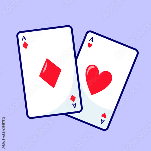 Remi Card, Poker Card Illustration, Vector, Flat Icon