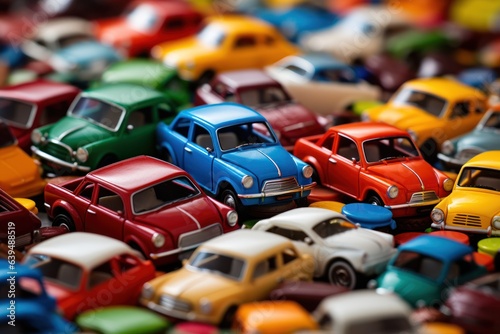toy cars forming a multicolored background, ai tools generated image photo