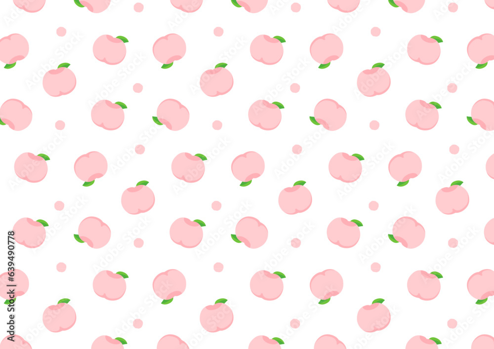 桃の模様のシームレスパターン