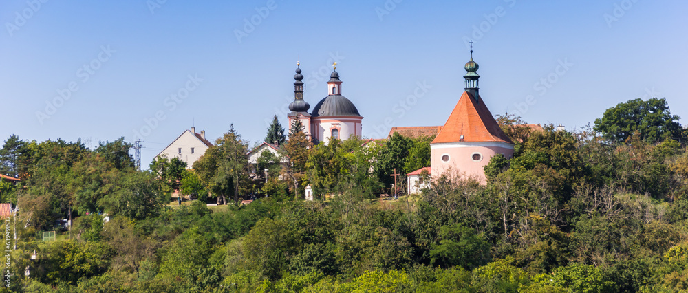 Panorama of the St. Anthony church on top of the hill in Znojmo, Czech Republic