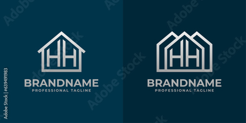 Letter HH Home Logo Set. Suitable for any business related to house, real estate, construction, interior with HH initials.
