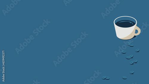 Illustration of coffee and coffee beans.