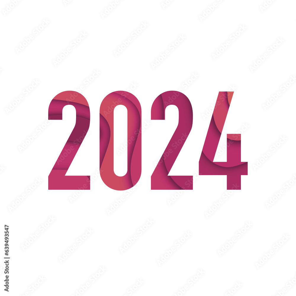 2024 text Typography paperclip style 2024 text Typography paperclip style