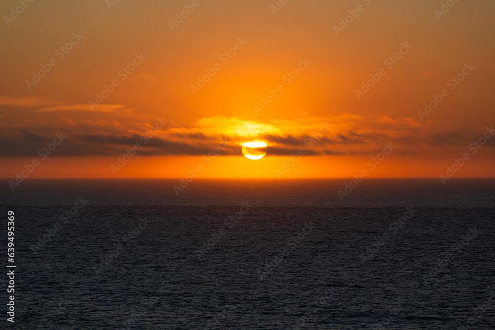 Sonnenuntergang über dem Atlantik, Algarve in Portugal