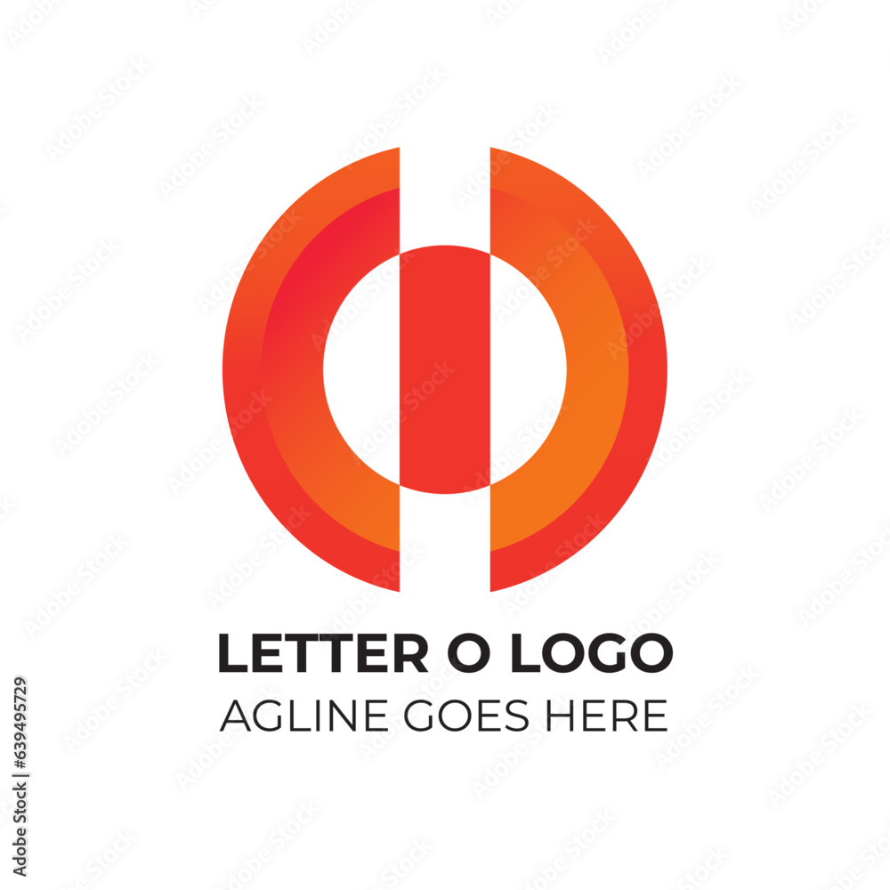 Fototapeta premium O Letter Logo Icon Pink and red color gradient Design template Element vector art