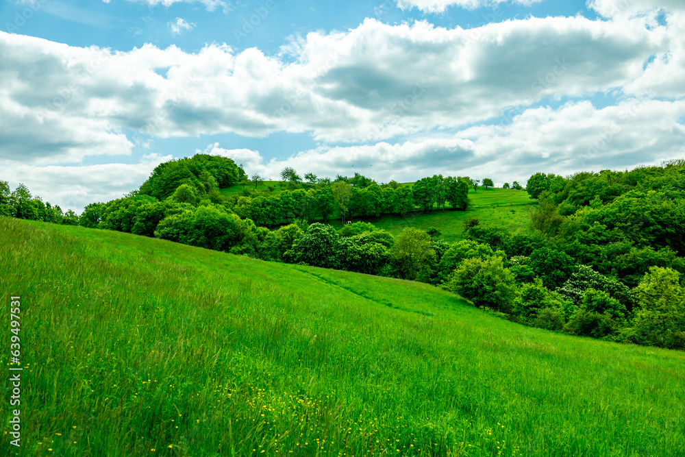 Fototapeta premium Sommerliche Wandertour durch das Saale Tal zur wunderschönen Leuchtenburg bei Kahla - Thüringen - Deutschland