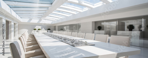 interior of a modern meeting room in white tones on a sunny day, legal AI