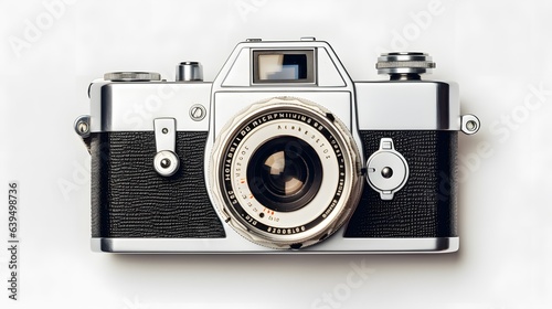 an old film camera on a white background