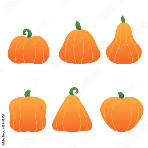 set of pumpkins