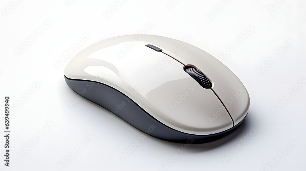 A closeup of a white mouse with a black line on a white background A closeup of a white mouse with a black line on a white background