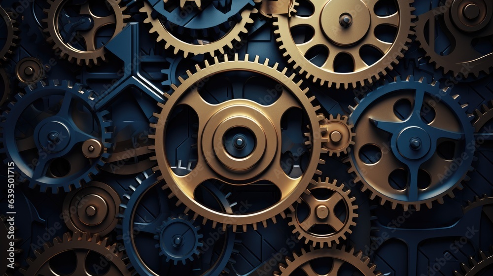 Gears machine background, AI generated Image Gears machine background, AI generated Image