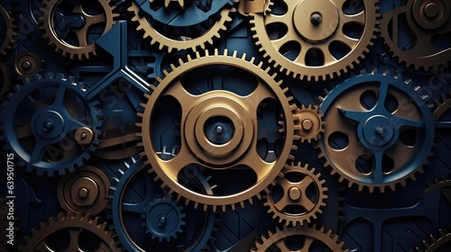Gears machine background, AI generated Image