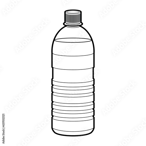 mineral water bottle outline vector illustration