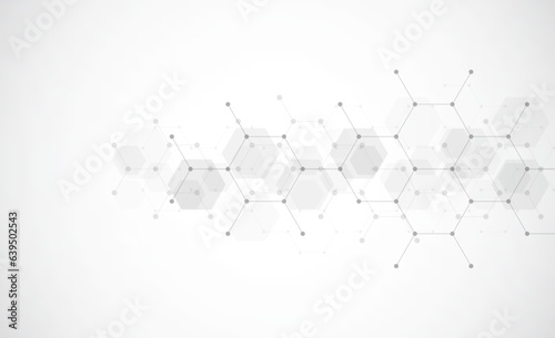 Abstract hexagonal background. Molecular structure and genetic engineering. Innovation technology. Used for design healthcare, science and medicine background