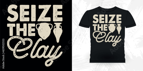 Funny Ceramic Artist Retro Vintage Pottery Maker T-shirt Design