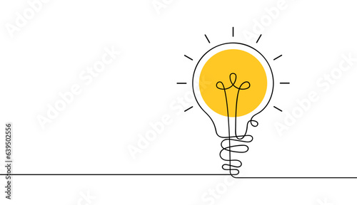 Continuous line drawing light bulb