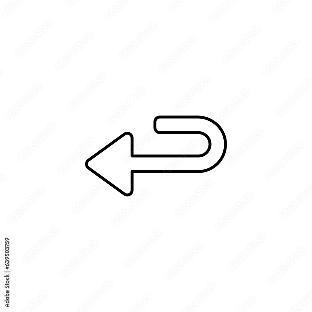 Left U Turn icon design with white background stock illustration Left U Turn icon design with white background stock illustration