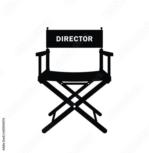Movie director chair silhouette, cinema studio armchair
