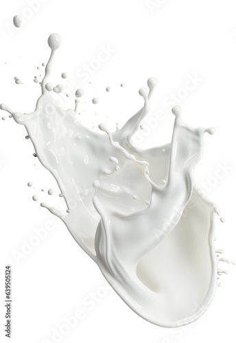 Milk explosion. Isolated on a transparent background.