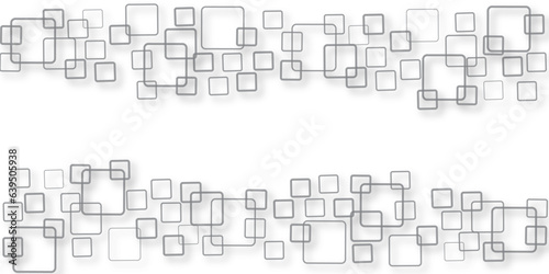 Abstract colorful geometric square border pattern on white background. round corner square frame design. Collection of geometric backdrop