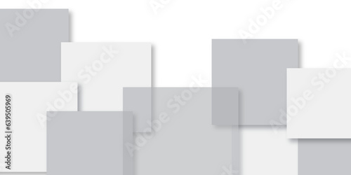 Abstract elegant and white squares pattern background texture Silver color square pattern on banner with shadow. Abstract white and grey color geometric background.
