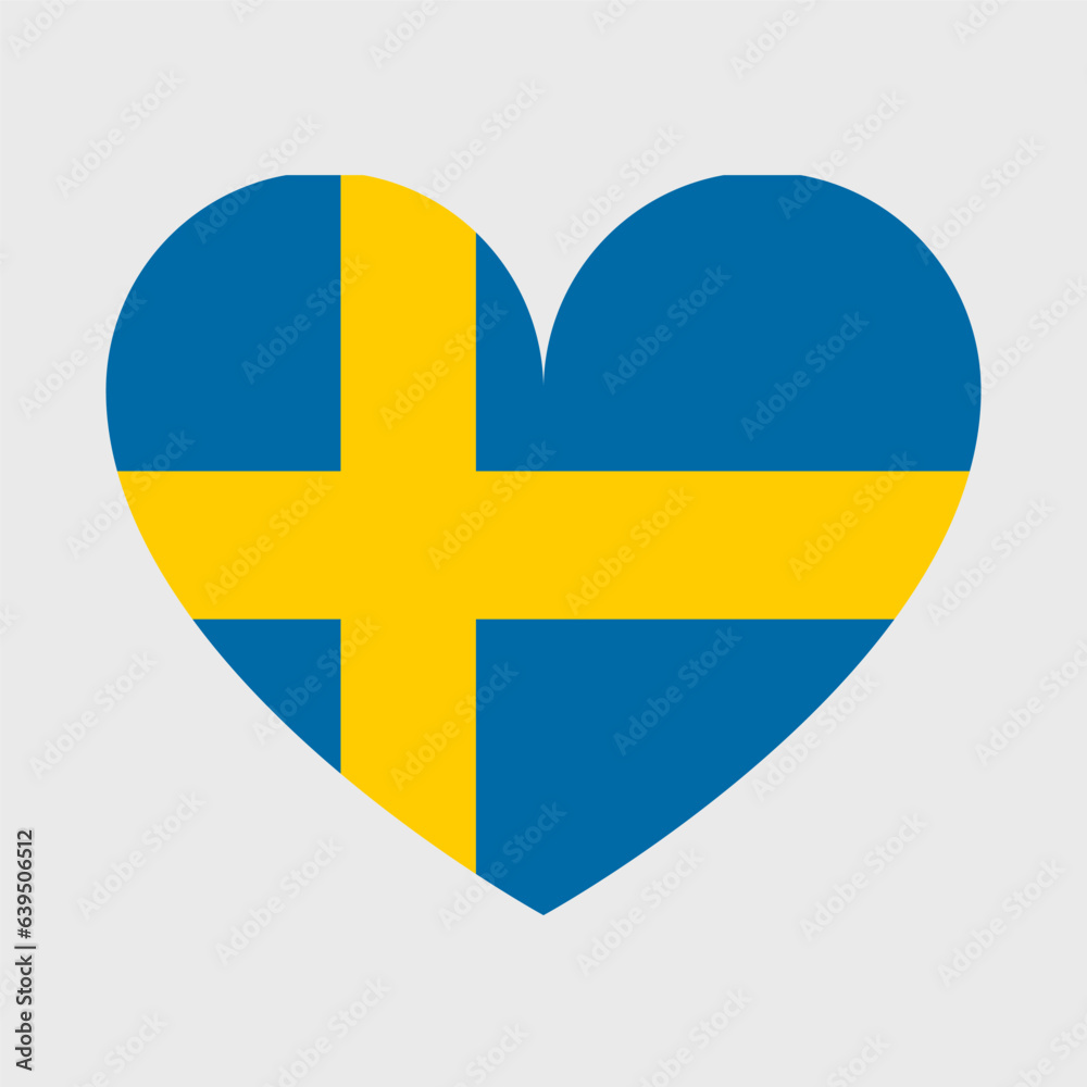 Sweden flag vector icons set of illustrations in the shape of heart, star, circle and map. Sweden flag vector icons set of illustrations in the shape of heart, star, circle and map.