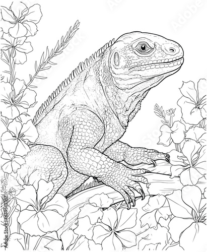 komodo dragon coloring page realistic