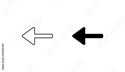 Left Arrow icon design with white background stock illustration