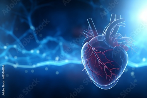 Medical backdrop, Cardio heartbeat design for a visually impactful presentation Generative AI