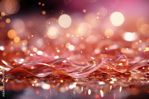  Christmas bokeh lights with pink glitters festive background