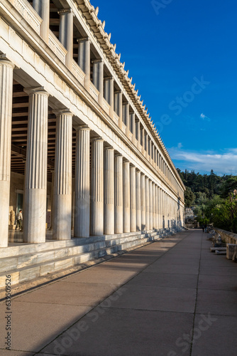 Architectural features of The Stoa of Attalos in the Ancient Agora in Athens  Greece. 