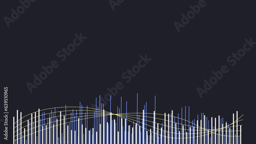 Bottom Wave Trails Visualizer Template on Black Background