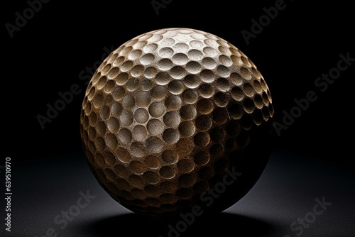 Picture shows a golf ball made from gutta percha material. Generative AI