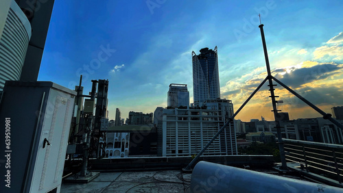 Canvas Print Sunlight Cityscape of Bangkok, City Architecture, Landscape of Bangkok