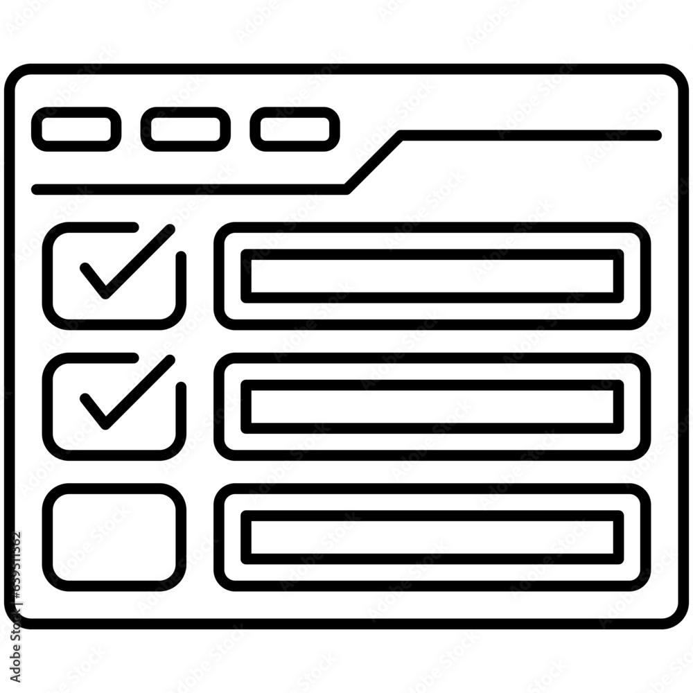 Website Checklist Outline Icon Website Checklist Outline Icon
