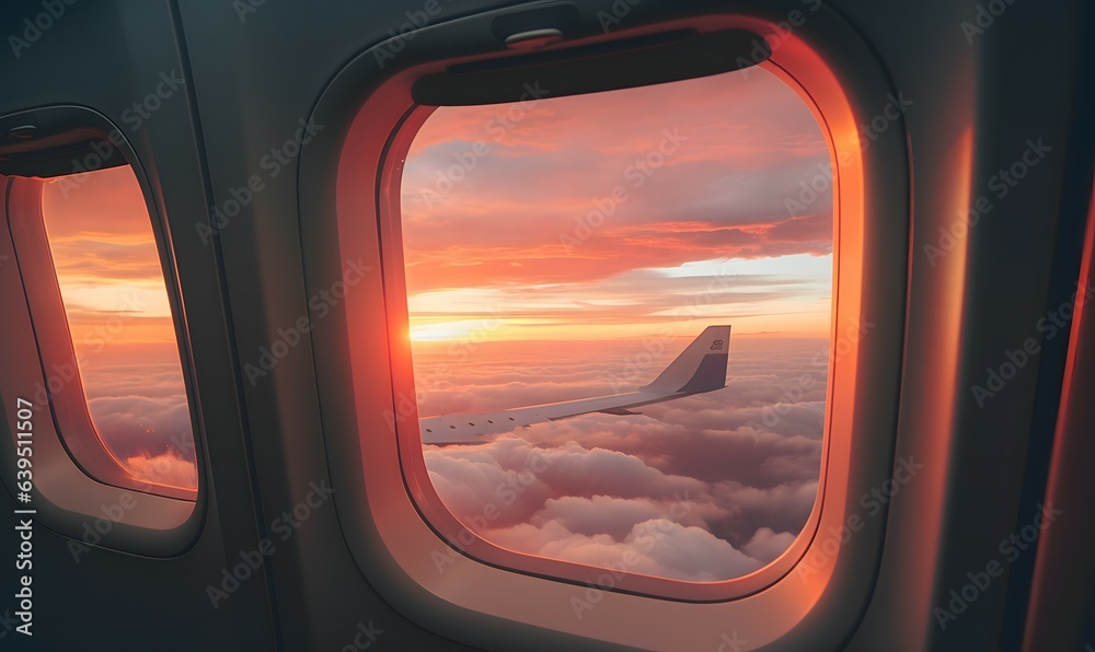 Fototapeta premium view from flight cabin window