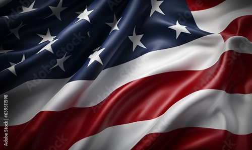 waving american flag usa cloth cinematic elegant generative ai photo