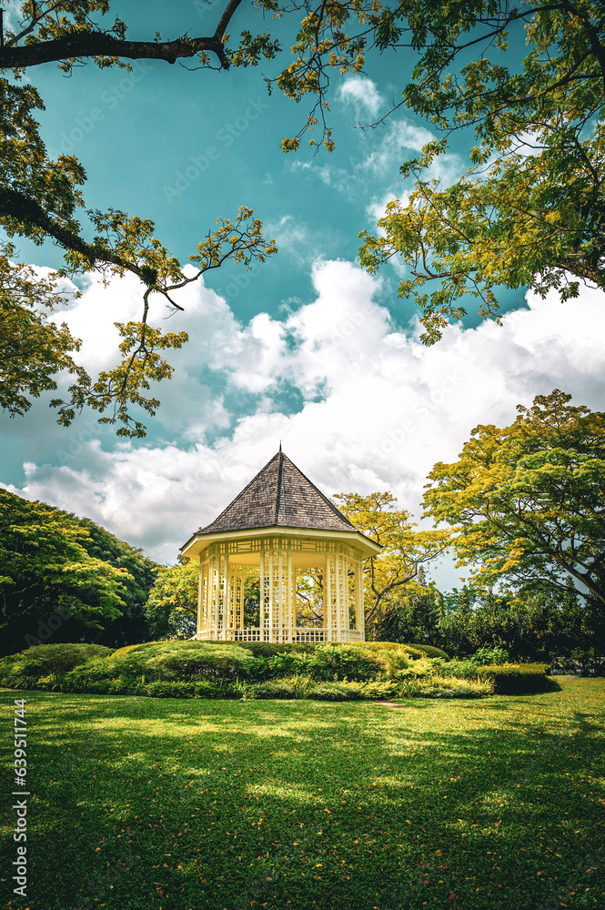 Experience a captivating garden graced by a tranquil pavilion, offering a perfect blend of nature and relaxation. Experience a captivating garden graced by a tranquil pavilion, offering a perfect blend of nature and relaxation.