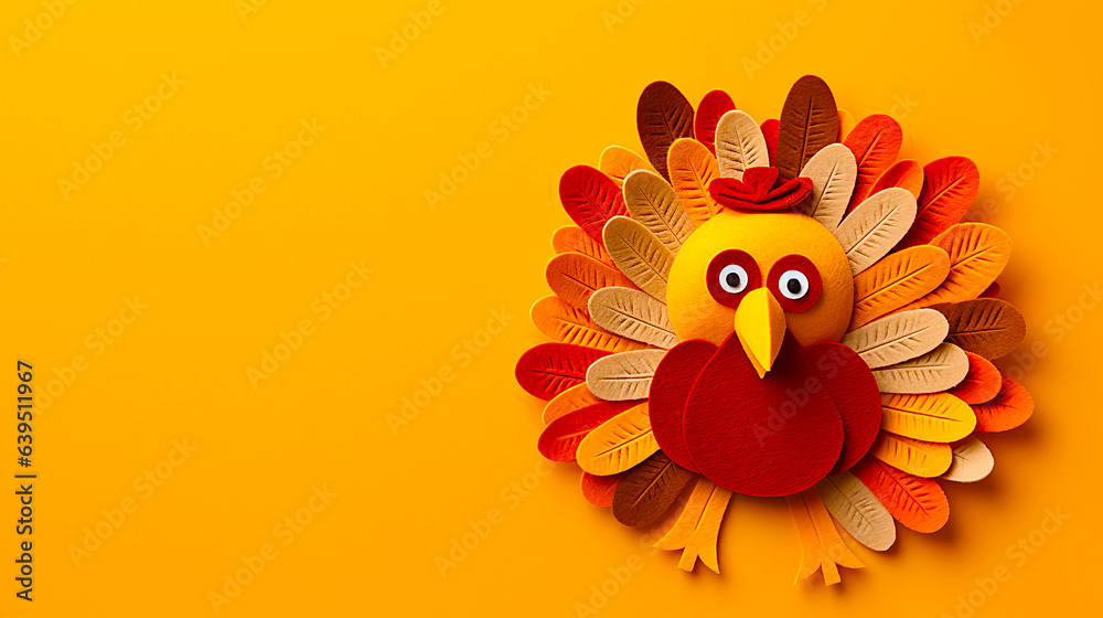 Thanksgiving Background with Felt Turkeys
